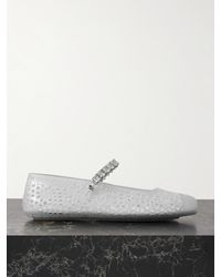 Jimmy Choo - The Jelly Crystal-Embellished Glittered Tpu Ballet Flats - Lyst