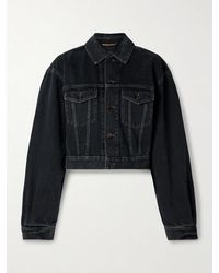 Saint Laurent - Verkürzte Jeansjacke - Lyst