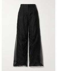 Christopher Esber - Iconica Duo Layered Silk-Organza And Wool-Twill Wide-Leg Pants - Lyst