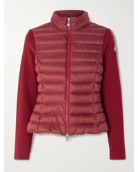 Moncler - Jacke Aus Einer Wollmischung Und Gestepptem Shell Mit Daunenfüllung Und Applikation - Lyst