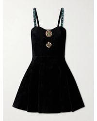 Balmain - Embellished Velvet Mini Dress - Lyst