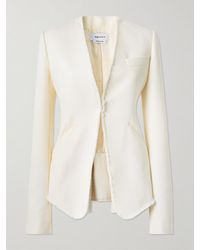 McQueen - Blazer Aus Wolle Mit Fransen - Lyst