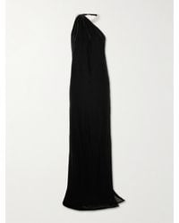 Stella McCartney - One-Shoulder Embellished Draped Velvet Halterneck Gown - Lyst