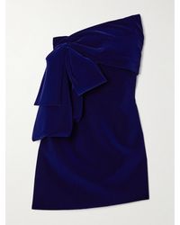 Givenchy - Bow-Detailed Asymmetric Velvet Bustier Mini Dress - Lyst