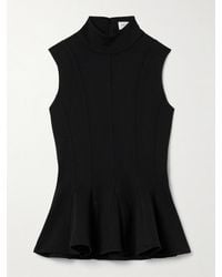 Salon 1884 - Ismay Paneled Wool-Blend Peplum Turtleneck Top - Lyst