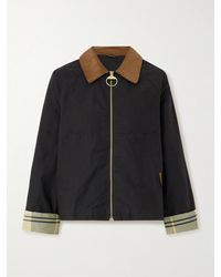 Barbour - Cropped Corduroy-Trimmed Cotton-Canvas Jacket - Lyst