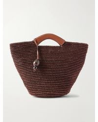 Hunting Season - Shopper Large Leather-Trimmed Woven Raffia Tote - Lyst
