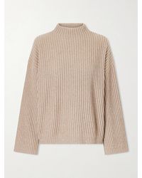 Brunello Cucinelli - Sequin-Trimmed Ribbed-Knit Turtleneck Sweater - Lyst