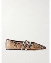 Le Monde Beryl - Claudia Snake-Effect Leather Ballet Flats - Lyst