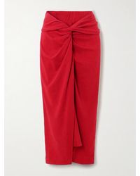 Dries Van Noten - Knotted Cotton-Jersey Midi Skirt - Lyst
