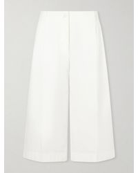 TOTEME - Cropped Pleated Organic Cotton And Lyocell-Blend Straight-Leg Pants - Lyst