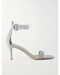 Gianvito Rossi - Portofino 70 Sandalen Aus Veloursleder - Lyst