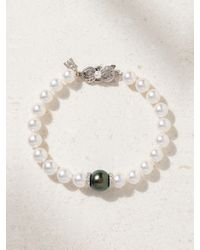 Mikimoto - 18-Karat, Pearl And Diamond Bracelet - Lyst