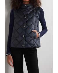 Max Mara Quilted Shell Down Vest - Blue