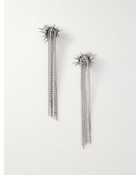 McQueen - Boucles D'Oreilles En Métal Et Cristaux À Franges Sunflower - Lyst