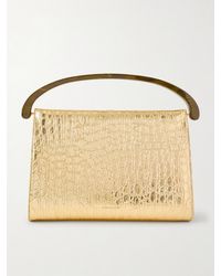 Dries Van Noten - Metallic Croc-Effect Leather Shoulder Bag - Lyst