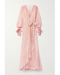Hannah Artwear + Net Sustain Luna Floral-print Silk-habotai Wrap Maxi Dress - Pink