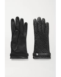 Burberry Quilted Leather Gloves - Black