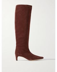 STAUD - Wally Kniehohe Stiefel Aus Veloursleder - Lyst