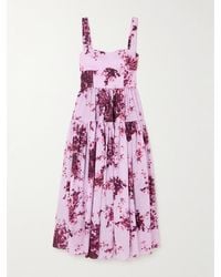 Erdem - Tiered Floral-Print Cotton Midi Dress - Lyst