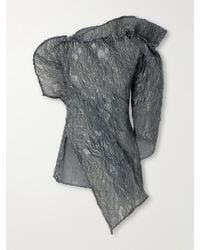 Maticevski - Scintilla Asymmetric Crinkled-Georgette Blouse - Lyst