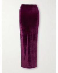 Maygel Coronel - Cavana Stretch-Velvet Maxi Skirt - Lyst