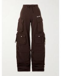 The Attico - Cargohose Mit Weitem Bein Aus Stretch-Baumwoll-Jersey Mit Applikation - Lyst