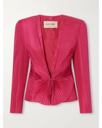 Valentino Garavani - Plissé Silk-Taffeta Jacket - Lyst