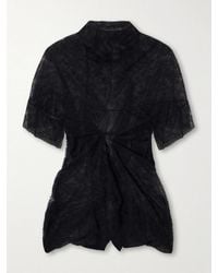Colleen Allen - Draped Ruffled Lace Blouse - Lyst