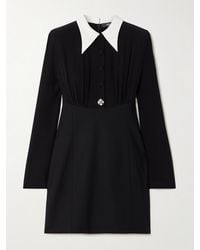 Versace - Embellished Silk Crepe De Chine And Wool-Blend Mini Dress - Lyst