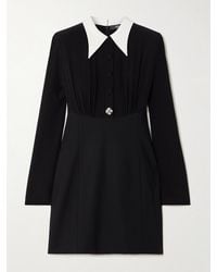 Versace - Embellished Silk Crepe De Chine And Wool-Blend Mini Dress - Lyst