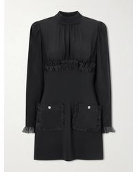 Alessandra Rich - Ruffled Silk-Organza And Cady Mini Dress - Lyst