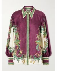 ALÉMAIS - Ruthie Floral-Print Satin-Jacquard Shirt - Lyst