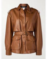Saint Laurent - Belted Leather Jacket - Lyst