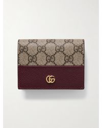 Gucci - Gg Marmont Petite Textured-Leather And Printed Coated-Canvas Wallet - Lyst