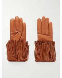 Agnelle - Lena Fringe-Trimmed Leather Gloves - Lyst