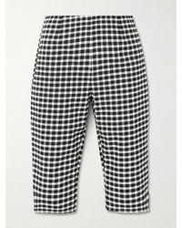 Posse - Chiara Cropped Checked Cotton-Blend Capri Pants - Lyst