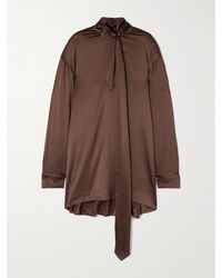 Dries Van Noten - Pussy-Bow Silk-Blend Satin Blouse - Lyst
