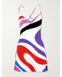 Emilio Pucci - Printed Satin-Jersey Mini Dress - Lyst