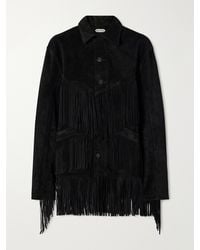 Bode - Appalachian Fringed Suede Jacket - Lyst