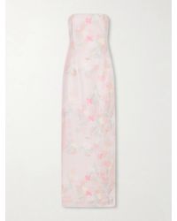 BERNADETTE - Elora Strapless Floral-Print Tencel-Blend Organza Maxi Dress - Lyst