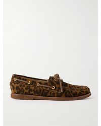 Gianvito Rossi - Vandée Leopard-Print Suede Boat Shoes - Lyst