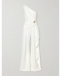 Elie Saab - One-Shoulder Embellished Cady Jumpsuit - Lyst