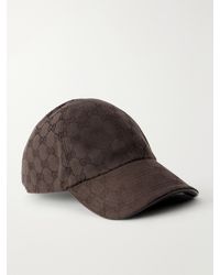 Gucci - Gg Supreme Leather-Trimmed Canvas-Jacquard Baseball Cap - Lyst