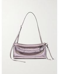 Alaïa - Le Click E/W Small Metallic Snakeskin Shoulder Bag - Lyst