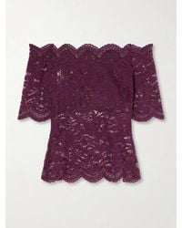 Rabanne - Off-The-Shoulder Lace Blouse - Lyst