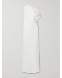 The Row - Bamaris One-Shoulder Draped Silk-Crepe Maxi Dress - Lyst
