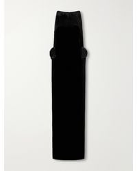 Self-Portrait - Bow-Detailed Embellished Velvet Maxi Dress - Lyst