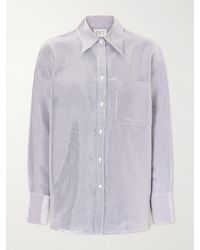 Twp - Big Joe Striped Cotton-Blend Garbardine Shirt - Lyst