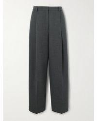 TOTEME - Pleated Recycled-Twill Straight-Leg Pants - Lyst